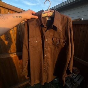 FENTON Brown Classic Western Button-Up Shirt